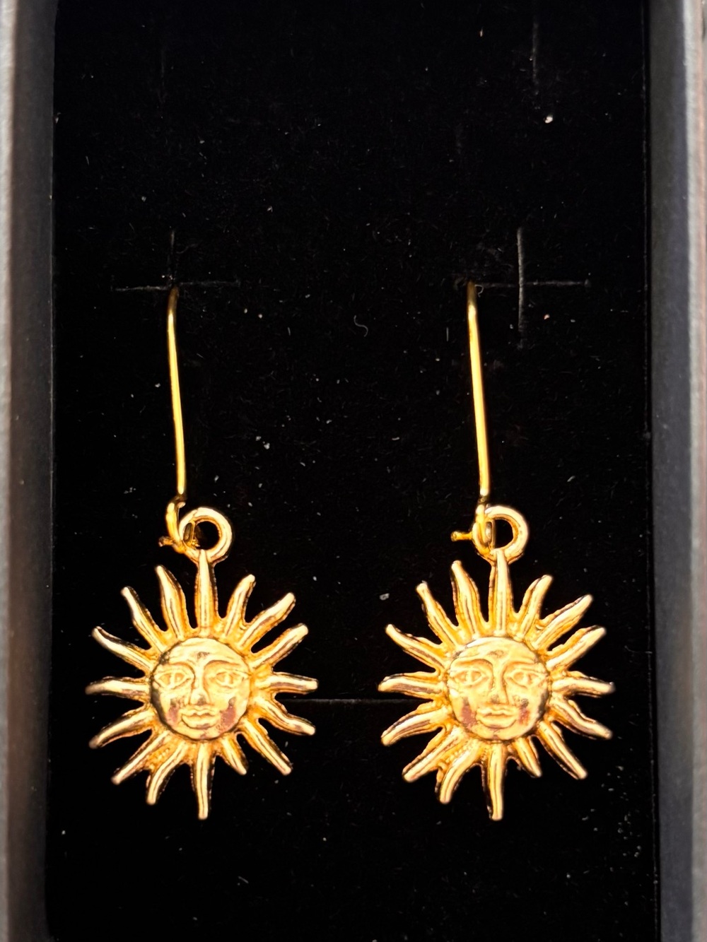Gold Tone Sunburst Dangle Earrings - Women Jewelry